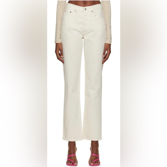 Agolde Lana Mid Rise Off White Jeans - 29 - Picture 1 of 14